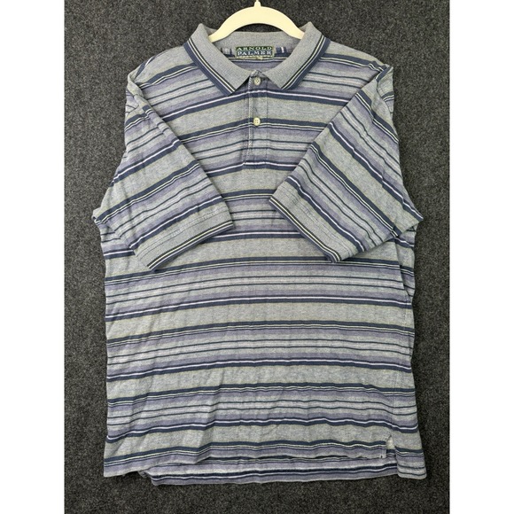 Arnold palmer Other - Vintage Arnold Palmer Golf Polo Shirt Mens M Blue Striped Cotton Short Sleeve